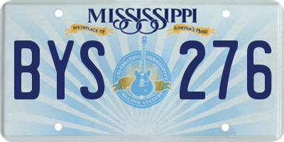 MS license plate BYS276