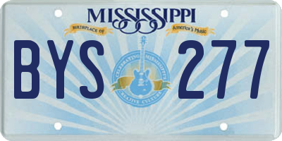 MS license plate BYS277