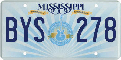 MS license plate BYS278