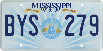 MS license plate BYS279