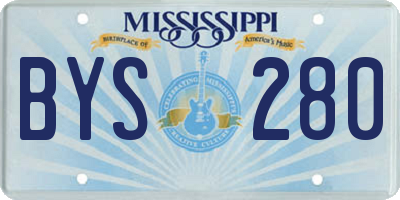 MS license plate BYS280