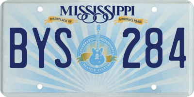 MS license plate BYS284