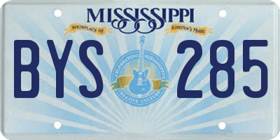 MS license plate BYS285