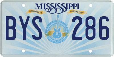 MS license plate BYS286