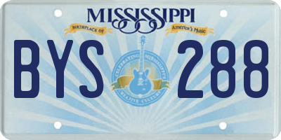 MS license plate BYS288