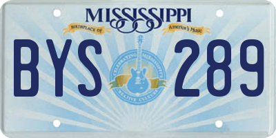 MS license plate BYS289