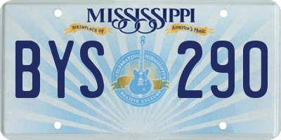 MS license plate BYS290