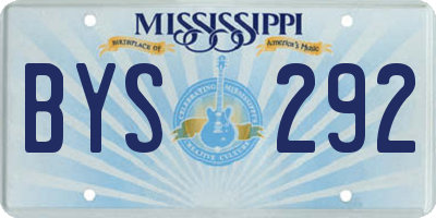 MS license plate BYS292