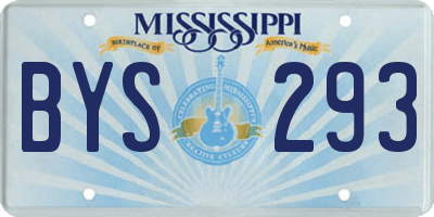 MS license plate BYS293