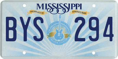 MS license plate BYS294