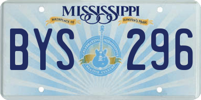 MS license plate BYS296