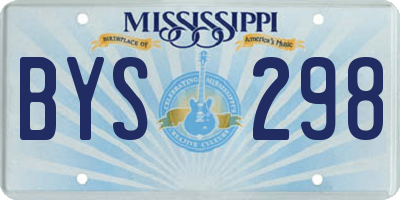 MS license plate BYS298