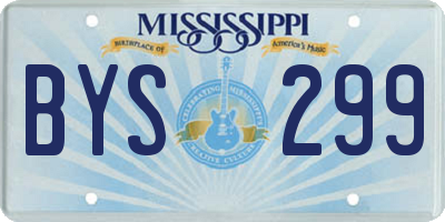 MS license plate BYS299