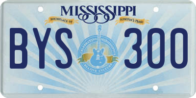 MS license plate BYS300