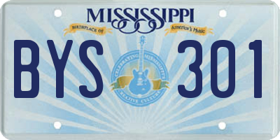 MS license plate BYS301