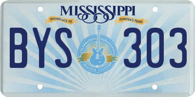 MS license plate BYS303