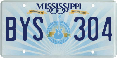 MS license plate BYS304