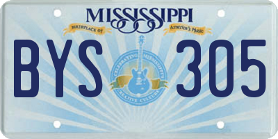 MS license plate BYS305