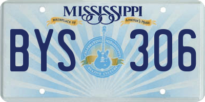 MS license plate BYS306