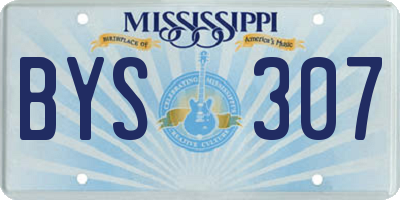 MS license plate BYS307