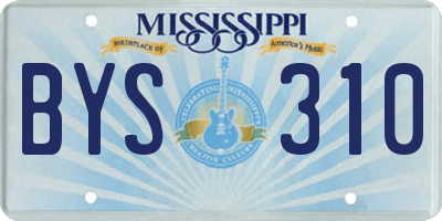 MS license plate BYS310