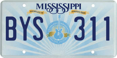MS license plate BYS311