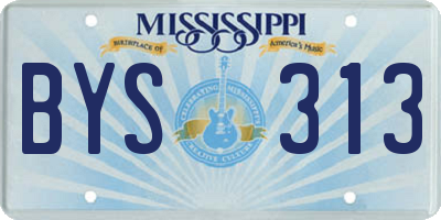 MS license plate BYS313