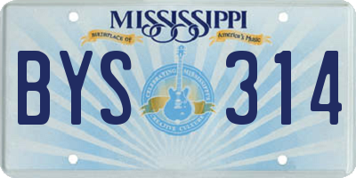 MS license plate BYS314