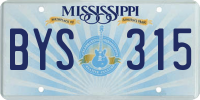 MS license plate BYS315
