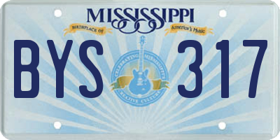 MS license plate BYS317