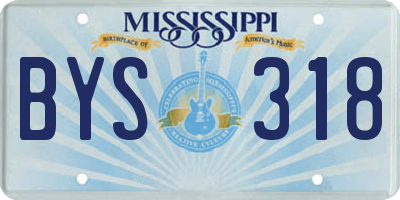 MS license plate BYS318