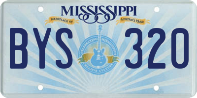 MS license plate BYS320