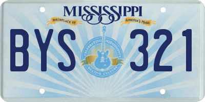 MS license plate BYS321