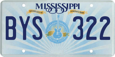 MS license plate BYS322
