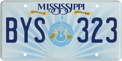 MS license plate BYS323