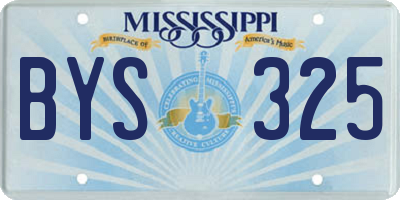 MS license plate BYS325