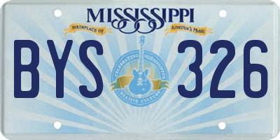 MS license plate BYS326