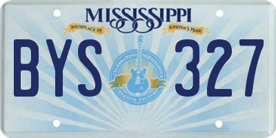 MS license plate BYS327