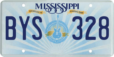 MS license plate BYS328