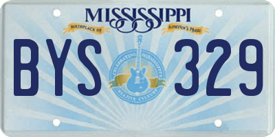 MS license plate BYS329