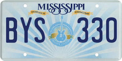 MS license plate BYS330