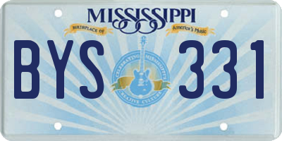 MS license plate BYS331