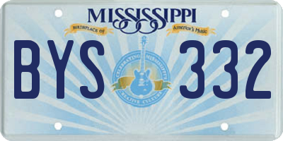 MS license plate BYS332
