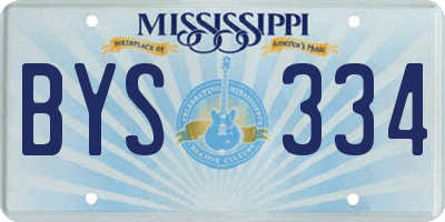 MS license plate BYS334