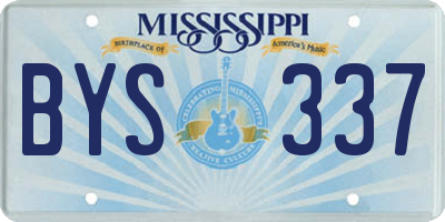 MS license plate BYS337