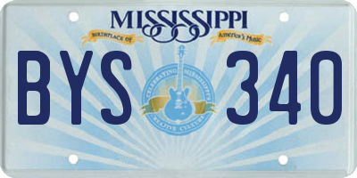 MS license plate BYS340