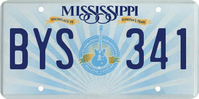 MS license plate BYS341