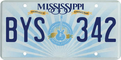 MS license plate BYS342