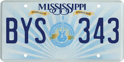 MS license plate BYS343