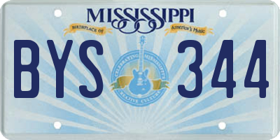 MS license plate BYS344